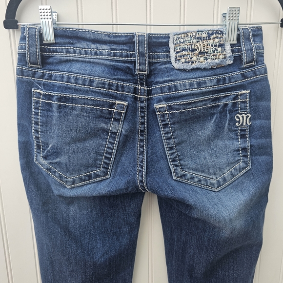 Miss Me Low Rise Ankle Skinny Raw Hem Blue Jeans Womens 25 - Picture 4 of 4